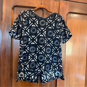 Madewell Black and White Patterned Top